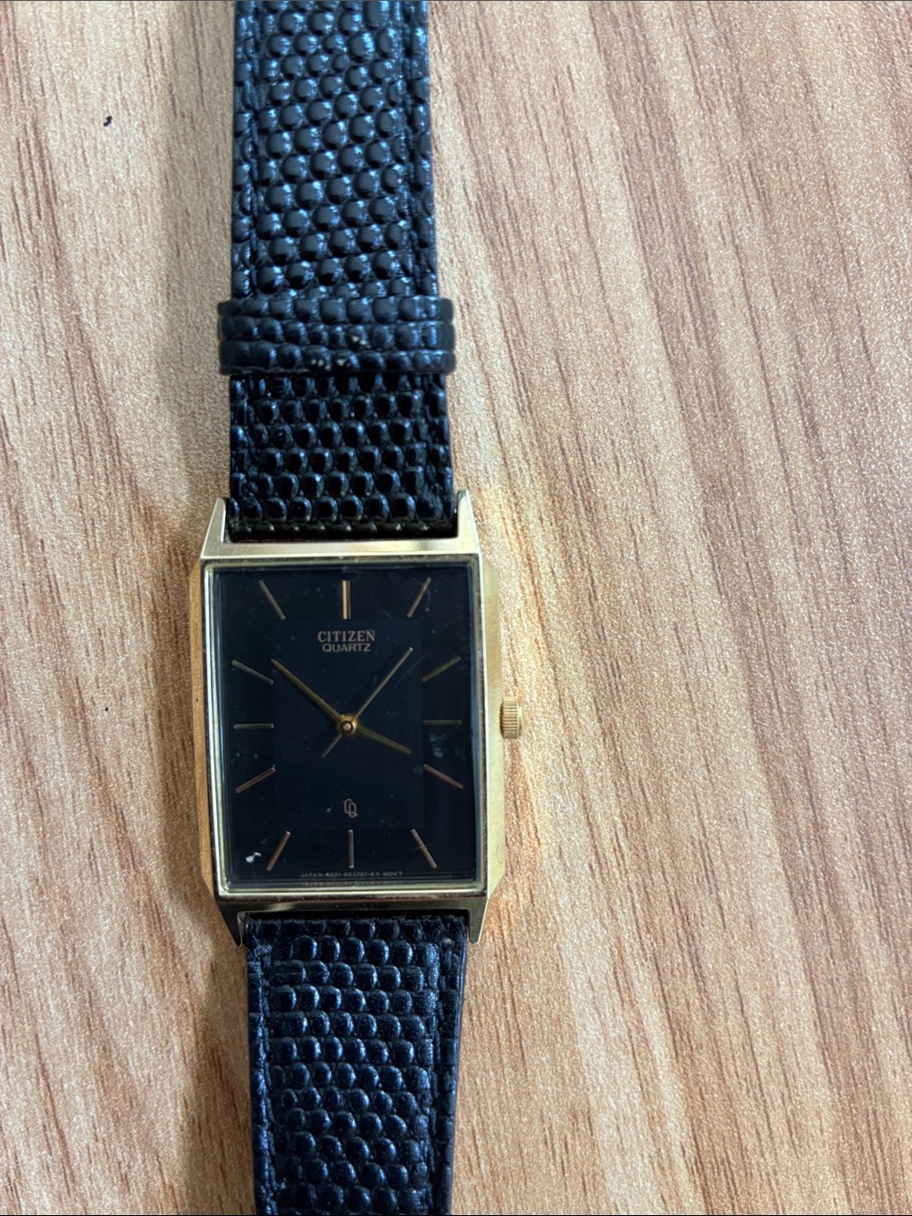 Vintage Citizen Gold and Black leather watch